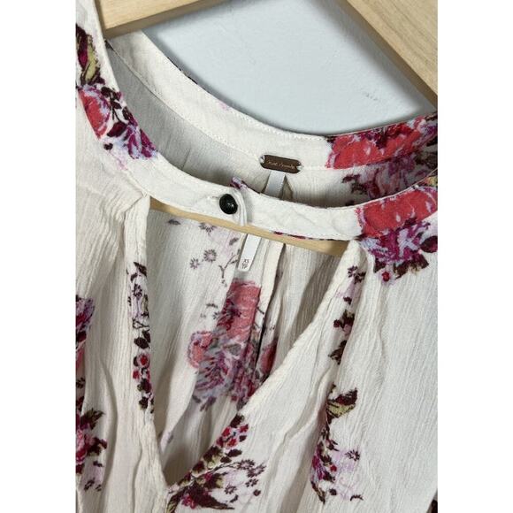 Free People Snap Out Of It Swing Tunic Dress Ivory Floral Size XS Rayon Women’s - Picture 5 of 7